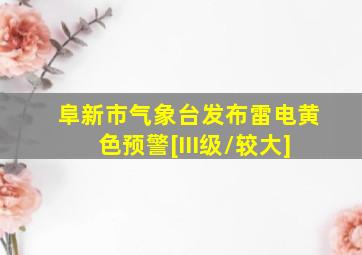 阜新市气象台发布雷电黄色预警[III级/较大]